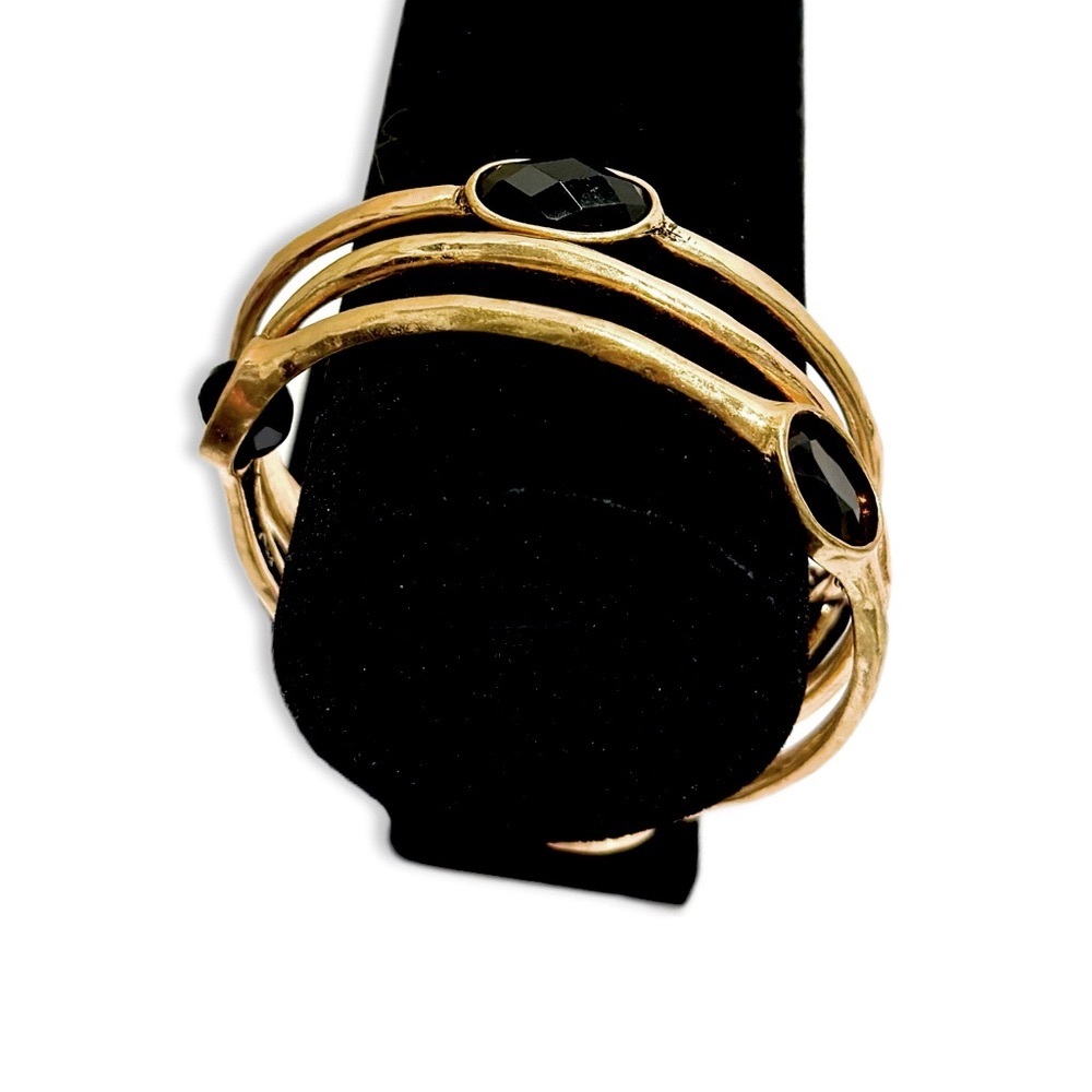 CHICO’s Black Stone Gold Bangle Set | NWOT - Picture 3 of 6